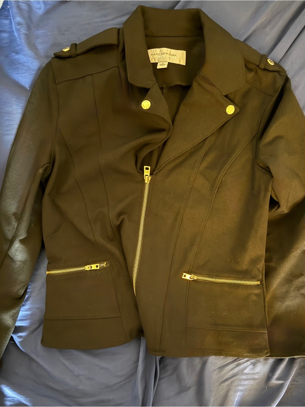 Marc New York Black Jacket with Gold Hardware